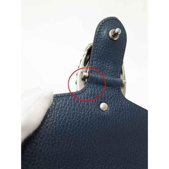 Gucci Dionysus Shoulder Bag Chain Navy Leather - Picture 7 of 8